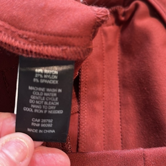 DALIA  size 4 fits like a 6 Rust stitch detail thin leg dress pant NWT - Picture 7 of 8